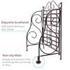 2 Tier Folding Wrought Iron Spice Rack Storage Organizer for Kitchen