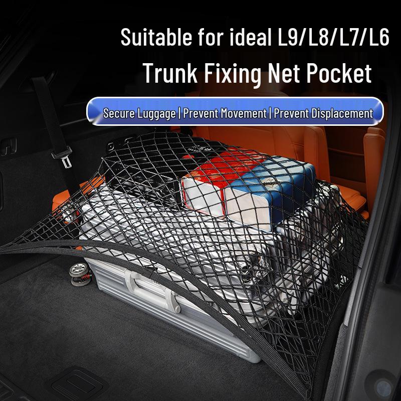 Ideal Car Trunk Storage Mesh Bag with Anti-Slip Elastic Net for L6-L9, I6, I8 Models