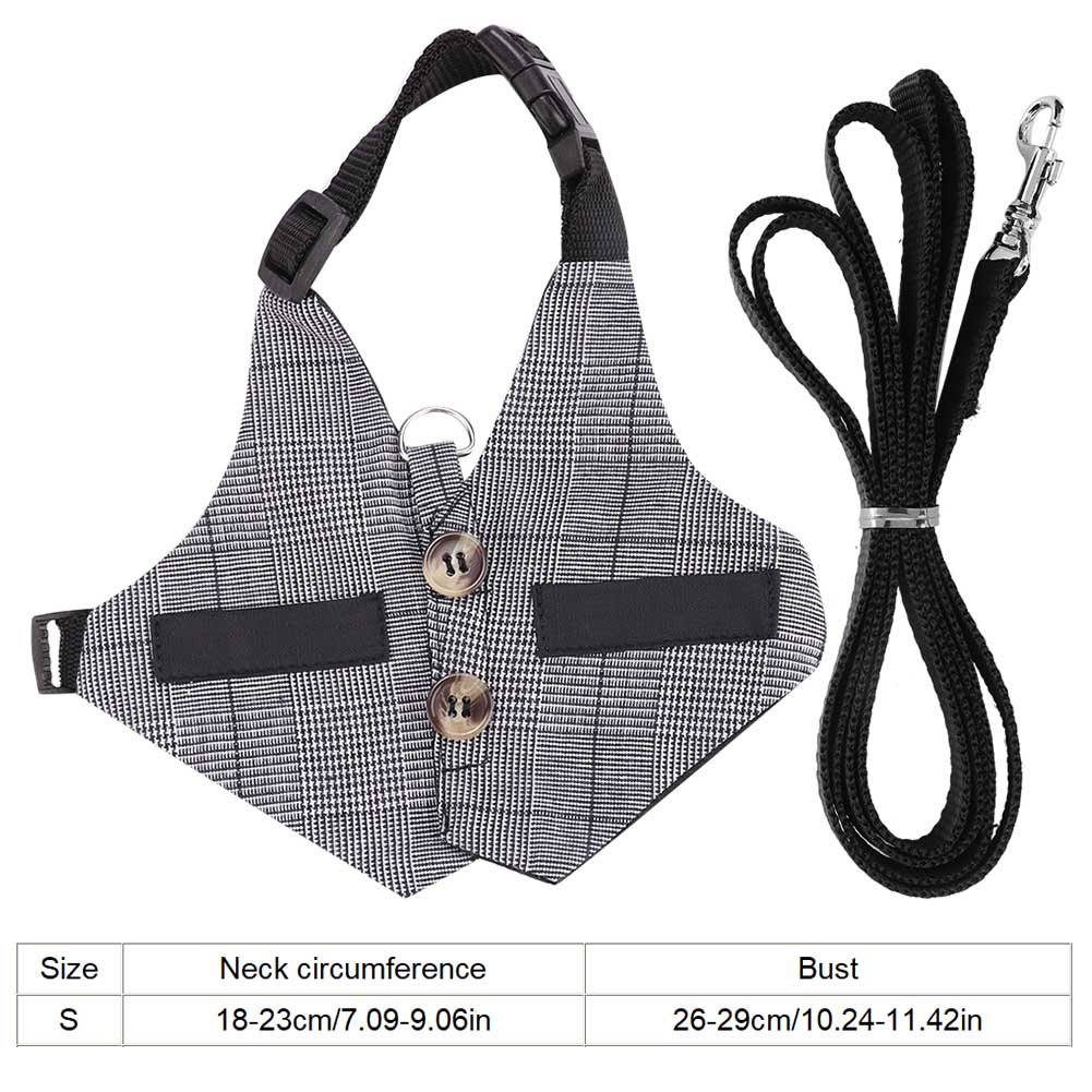 Soft Rabbit Breathable Harness with Leash Gentlemanly Style