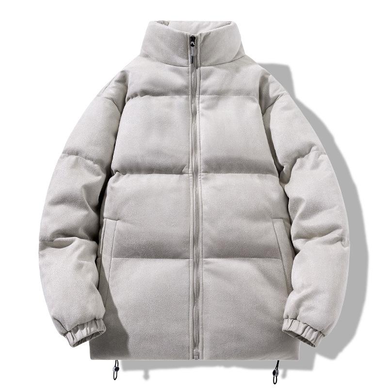 Cotton Jacket, Suede, Winter Casual Versatile Men's Fashion, Simple Stand Up Collar, Bread Jacket, Thick Cotton Jacket