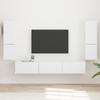 Wall Mounted TV Cabinet Set 4 pcs White Particleboard