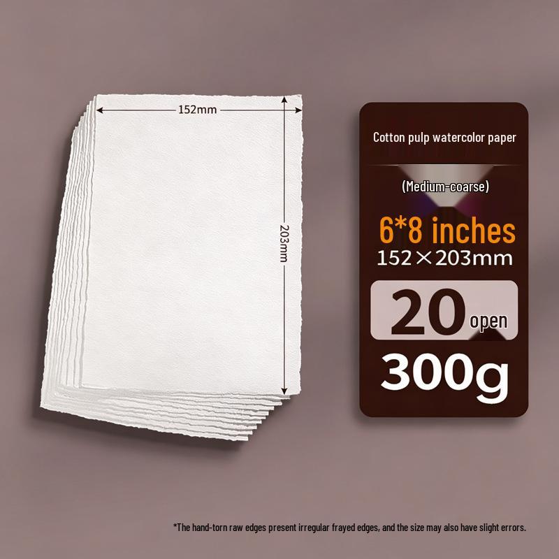 300g Watercolor Postcard Paper - Thick, Medium Rough Texture, Wood Pulp, Square, Blank Cardstock for Painting and Drawing