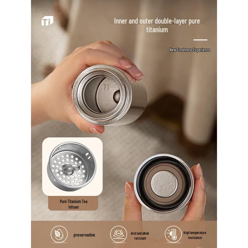 TAFUCO T6017 Titanium Lid Tea Infuser Thermos Cup
