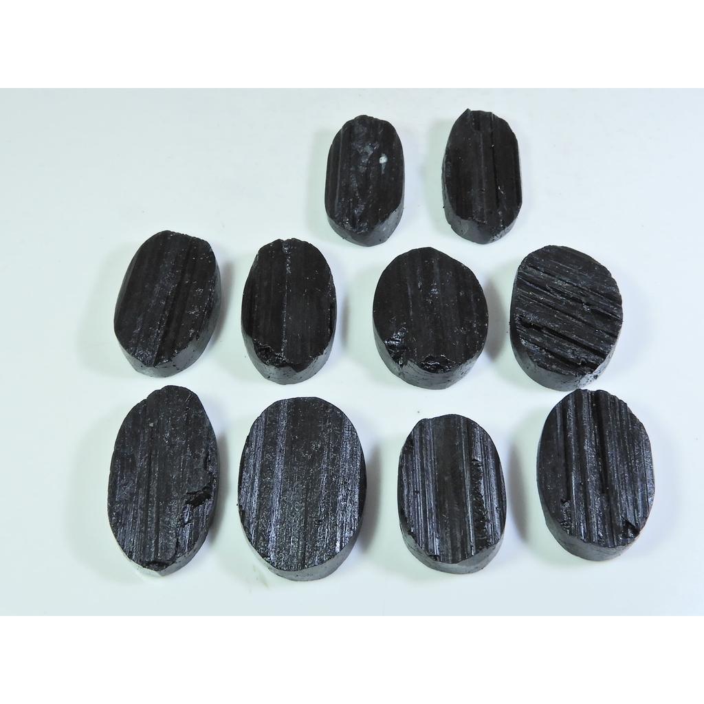 469Cts.Natural Black Tourmaline Oval Shape Cabochon Loose Gemstone 10Pcs Lot C-339