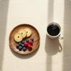 Bandeja de Madera de Nogal Tallada Decorativa para Mesa de Café Plato Corazón