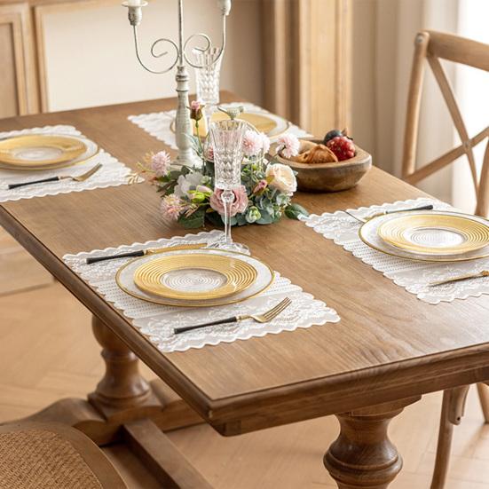 Spitzen Tischläufer Ausgestanzte Platzsets für Esstisch Kommode Buffet Dekor Faltenfreies Schutz-Tischdecke für Esstisch Zuhause Hochzeit Party