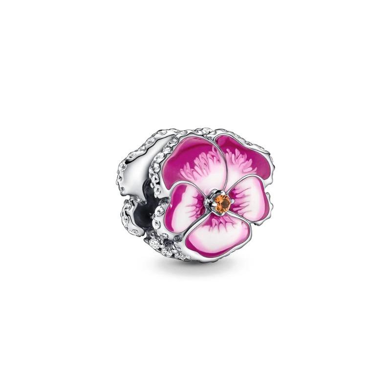 

New 925 Silver Butterfly Flower Bell Charm with Original Bracelet Beads DIY Ladies Jewelry