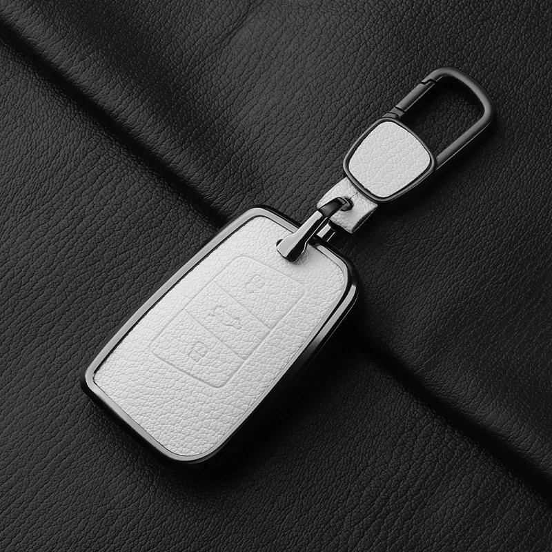 Metal And Leather Car Key Case Cover For Vw Volkswagen Passat B8 Cc Arteon Magotan Gte Skoda Fabia Superb A7 Kodiaq