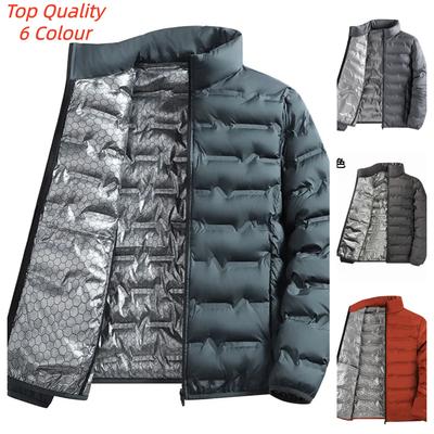Winter Lässig Warm Herren Wander Daunenjacke Outdoor Winddicht Oberbekleidung Einfarbig Verdicken Männliche Daunenmäntel Mode Stehkragen