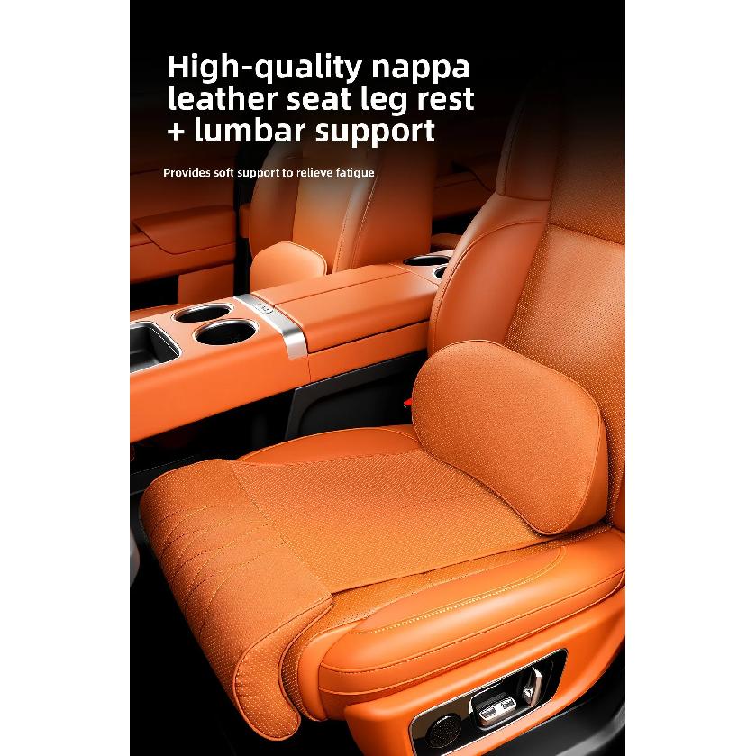 Nappa Leather Leg Support Extension Seat Cover Memory Foam Extender Cushion With Backrest Car Interior Accessories Universal Car