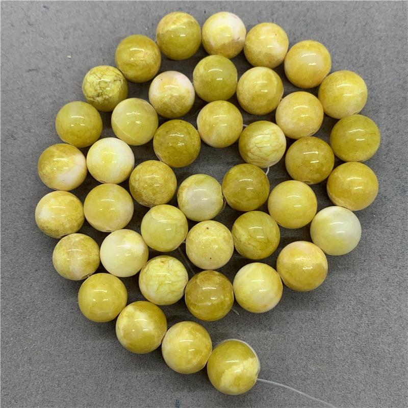Naturstein Edelstein Schwarz Gelb Grün Weiß Pulver Persische Jade Kugel Lose Perlen 6/8/10mm DIY Armband Zubehör