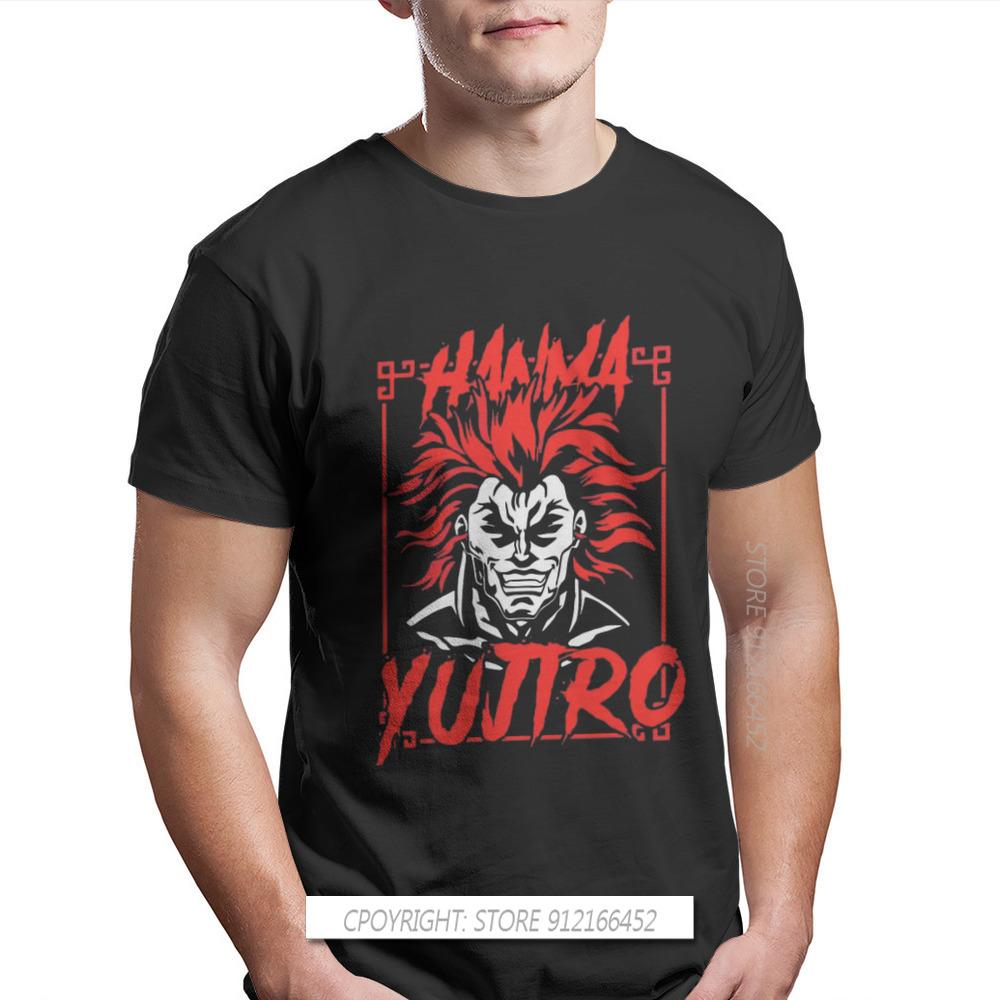 Red Badass Fashion TShirts Grappler Baki Hanma Yujiro Dou Manga Men Style Fabric Streetwear T Shirt O Neck Oversize