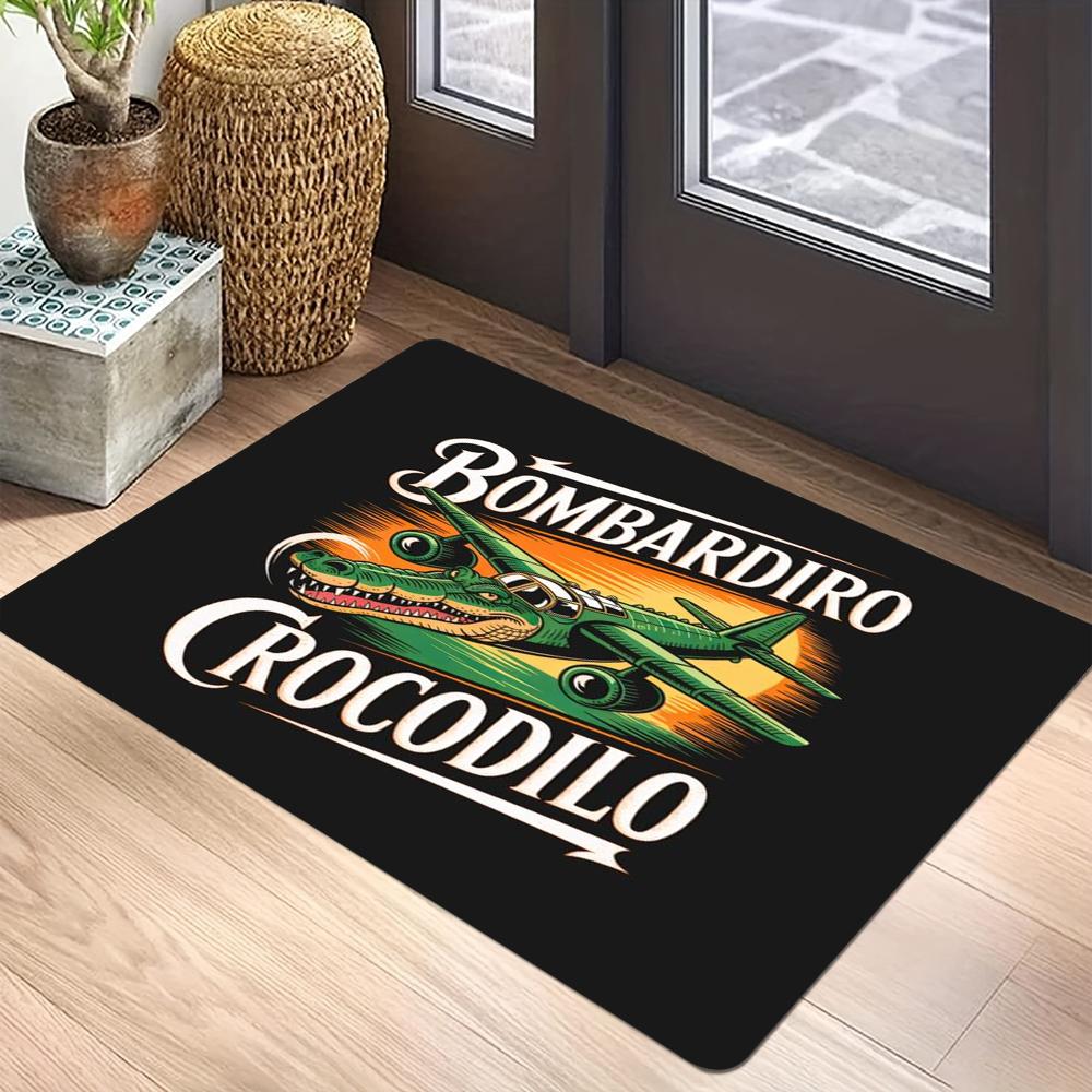 Vintage Military Carpet Mat Rug Crocodile Plane Duck Warplane Animal-Mechanical Home Decoration Creative Floor Mat Floor Mat