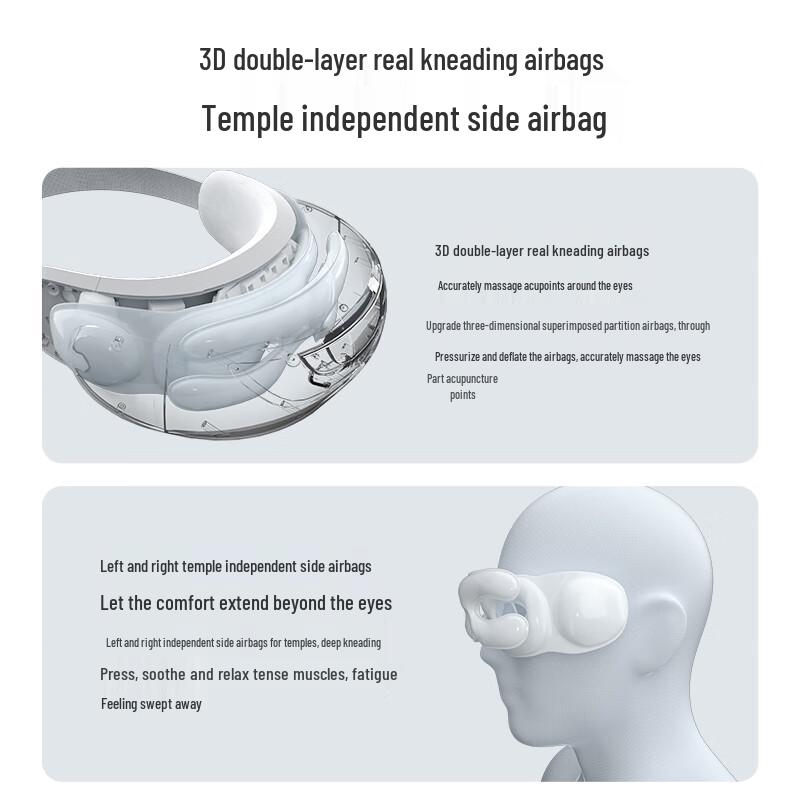 Dis Smart Foldable Eye Massager with Heat & Bluetooth Music CN Plug (adapter Included)