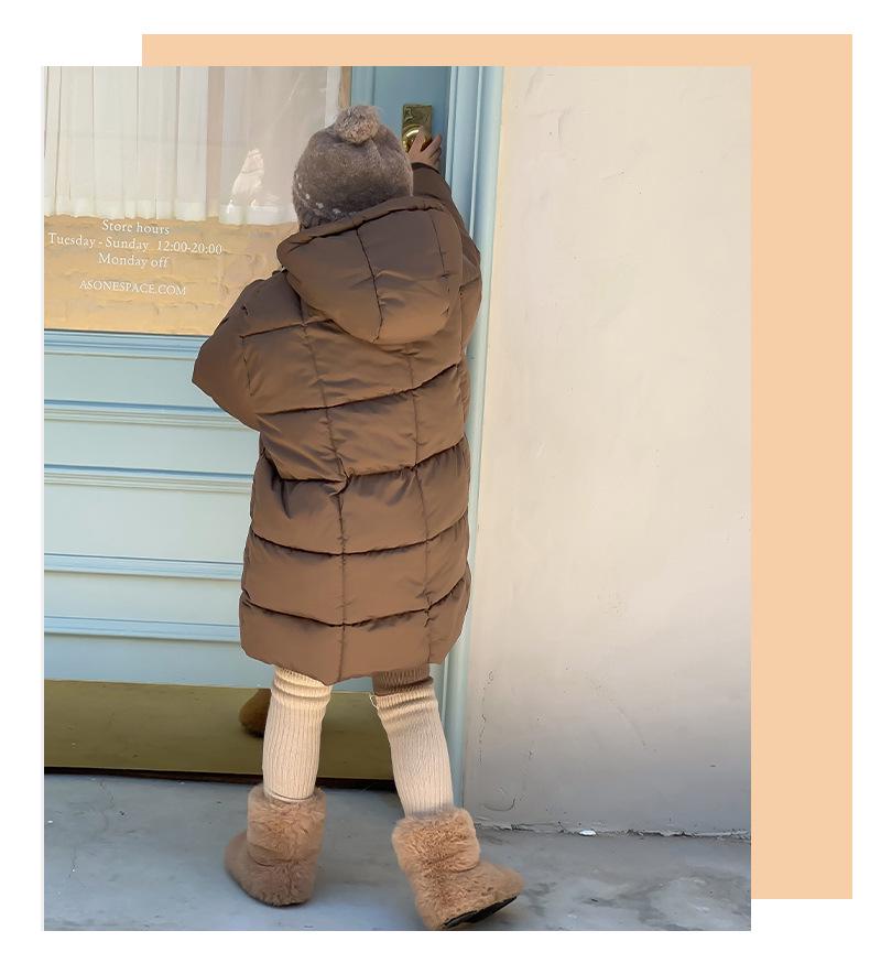 Kinder Winter 2025 Mittellanger Daunenmantel - Dicke, warme Baumwolljacke für Jungen und Mädchen