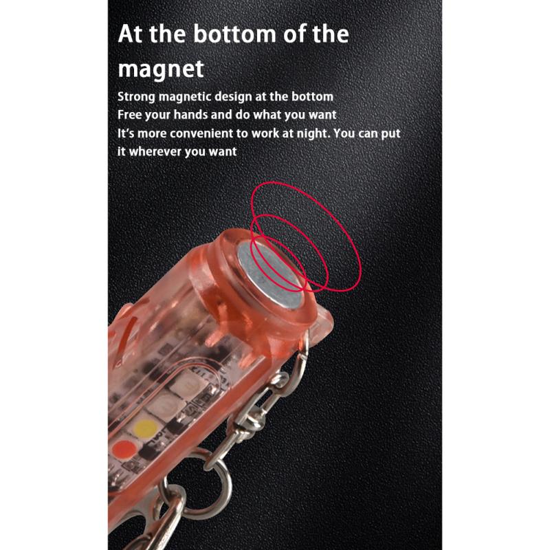 Outdoor Mini Flashlight 400mah Lithium Battery Strong Light Magnet Keychain Flashlight Torch Money