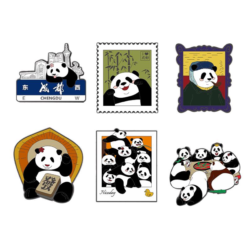 3-10pcs/set Cute Animal Enamel Pins Pet Dogs Raccoon Red Eared Rabbit Panda Brooches Lapel Badge Funny Jewelry Gifts for Friends