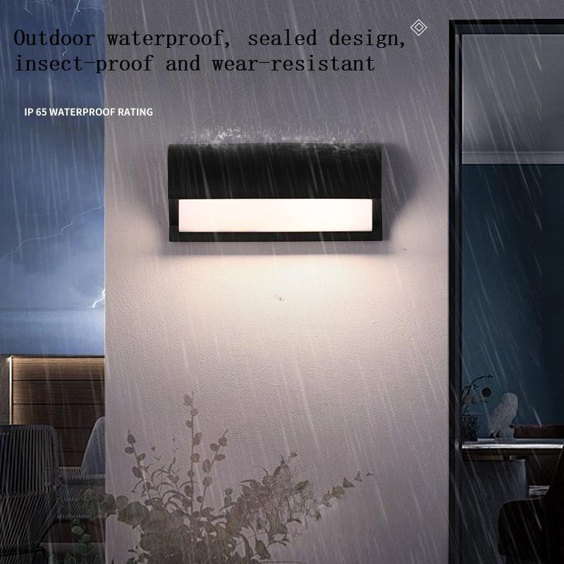 LED Motion Sensor Outdoor Wall Light IP65 Waterproof Modern Porch Lamp for Patio Balcony Garden Courtyard Entryway Lighting