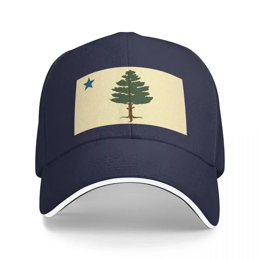 Maine Flag Baseball Cap Ball Cap tea Hat Unisexs Hats Womens