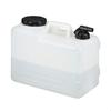 Relaxdays jerrican d’eau avec robinet, plastique sans bpa, grande ouverture, poignée, 15 litres, noir et blanc