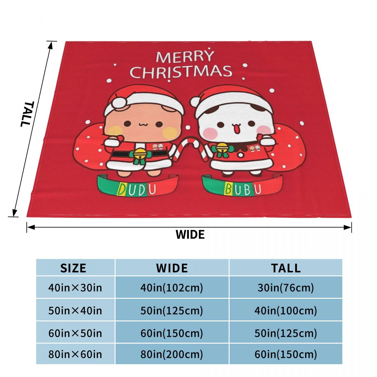

Bubu Dudu Xmas Holiday Blanket Adorable Christmas Flannel Vintage Warm Throw Blanket for Home Restaurant Autumn/Winter 130x150cm