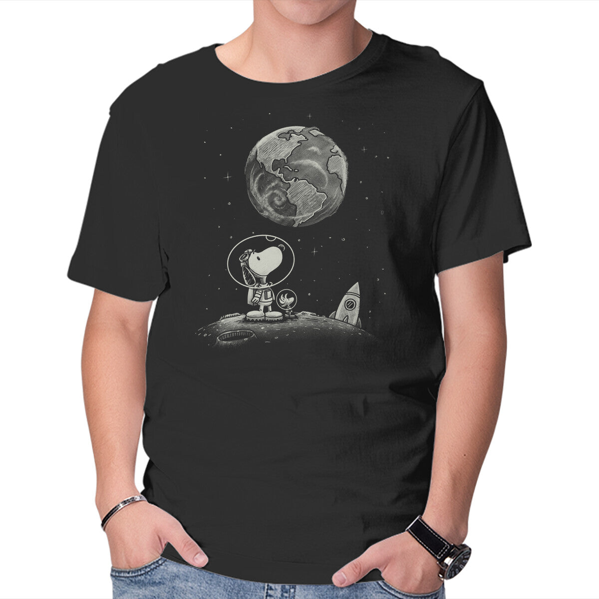 Unisex Crew Neck T-Shirt So Far Away Graphic Short Sleeve Casual Tee S