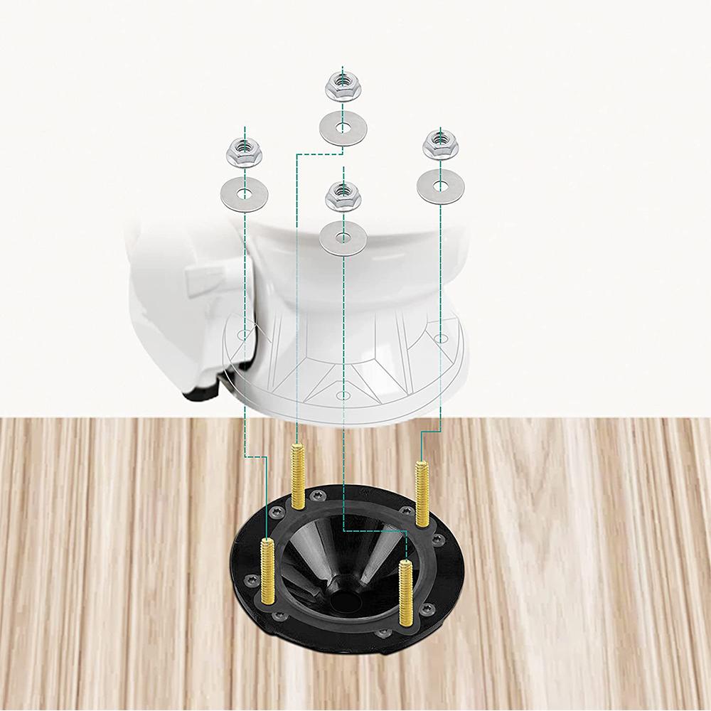 New Floor Flange Seal W/ Nuts, Washers & T-Bolts Set For RV Toilet Seals 385310063