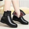 Fashion Mum Warm Cotton Shoes Women Winter Fleece Side Zip Thick Bottom Short Boots Leisure Round Head Flats Bota Inverno Feminina2024