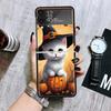 Black Kitten Halloween Pumpkin Cases For Samsung Galaxy Z Flip 4 5 6 7 3 Z Flip7 Flip6 Flip4 Flip5 Flip3 5G Hard Shockproof Fund