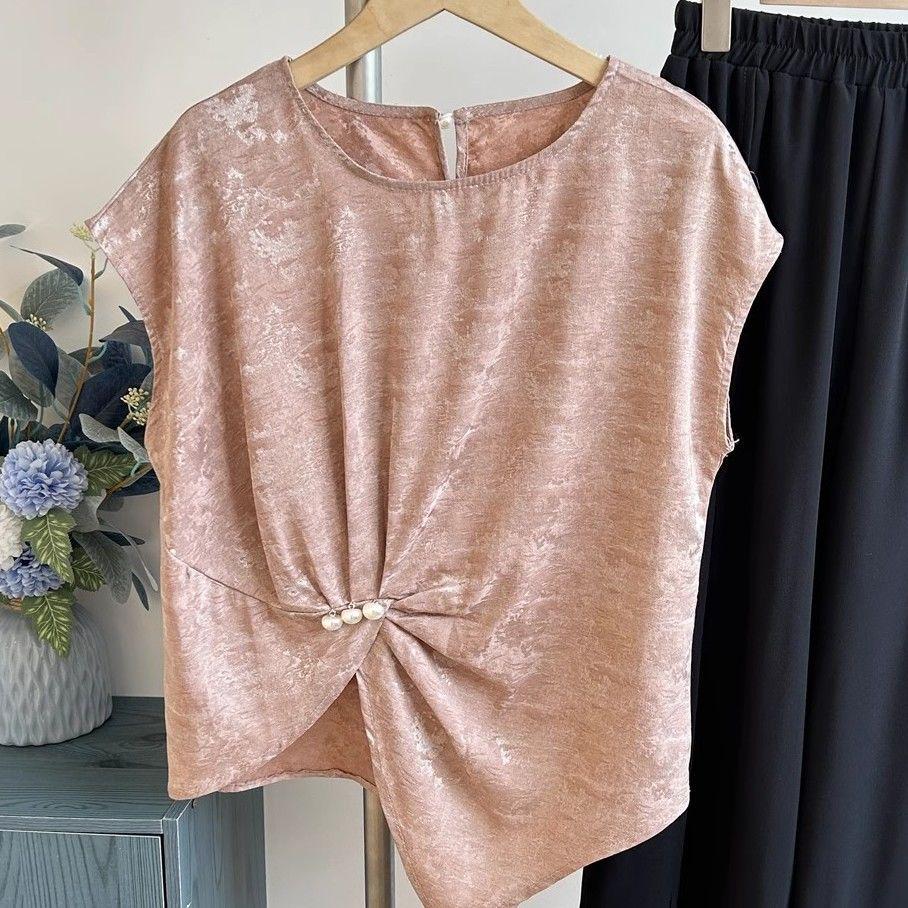 Mother's Day Summer Outfit: Stylish Short-Sleeve Top & Wide-Leg Pants Set for Middle-aged and Elderly Women - 2026 New Style