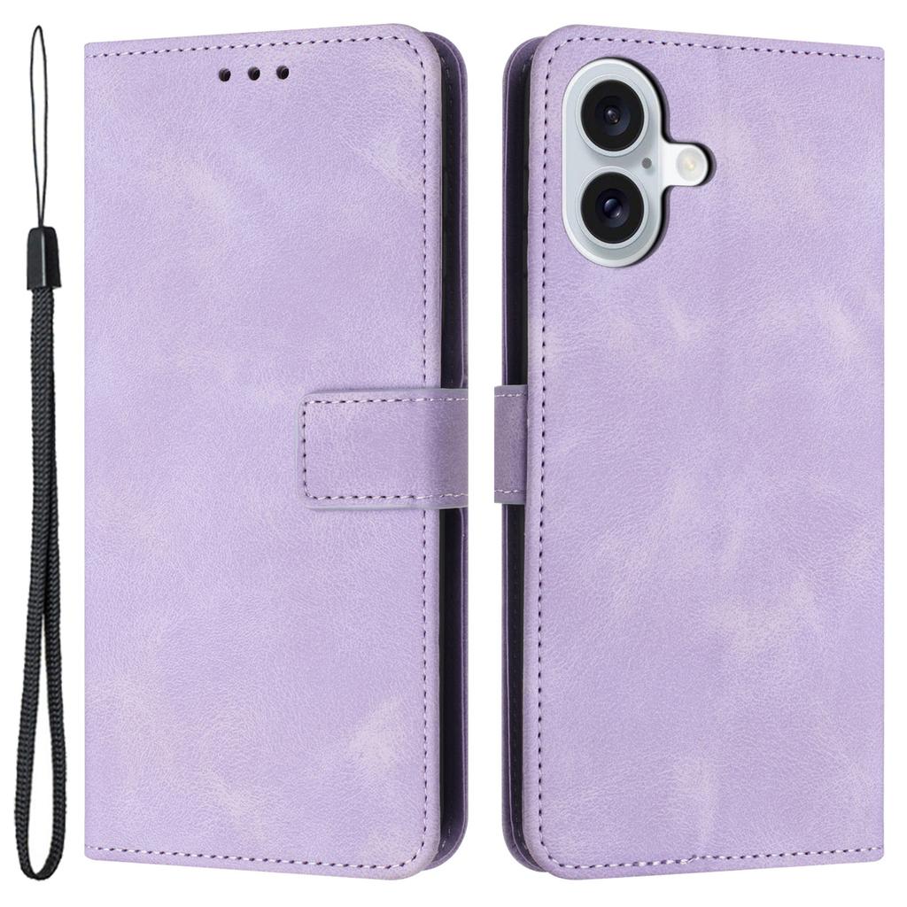 For iPhone 17 Case Solid Color Leather Wallet Protective Phone Cover