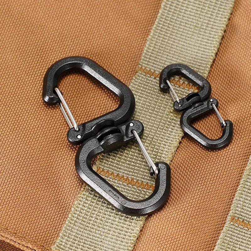 360 Degree Swivels Carabiner Double Swivel Clips Backpacks Carabiner Portable S Chain Hook Backpack Locking Hooks for camping