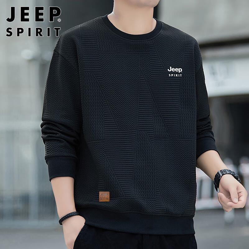 JEEP SPIRIT Men's Waffle Knit Long Sleeve Sweatshirt