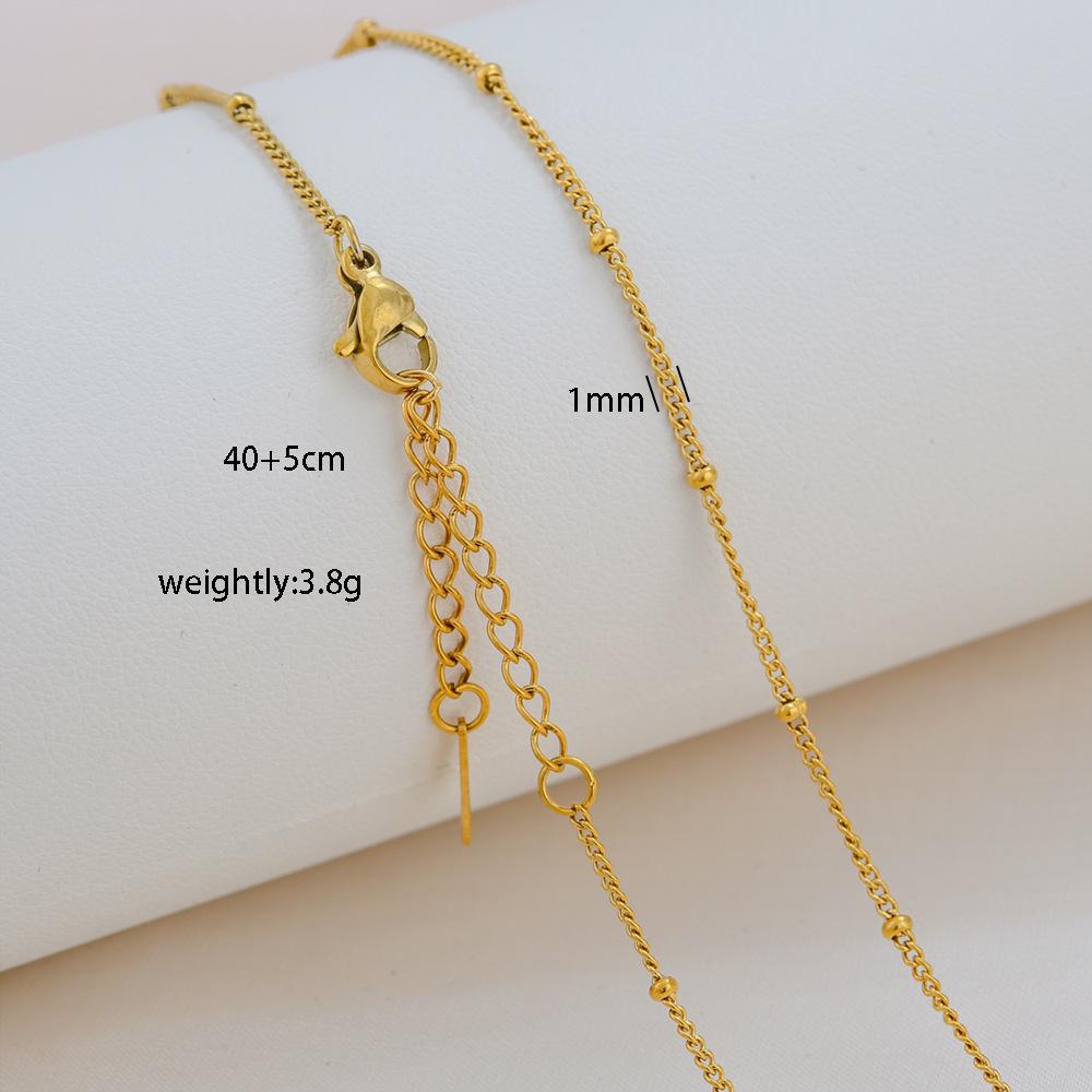 Élégant Collier Chaîne Boîte en Acier Titane Plaqué Or 18 Carats pour Femmes
