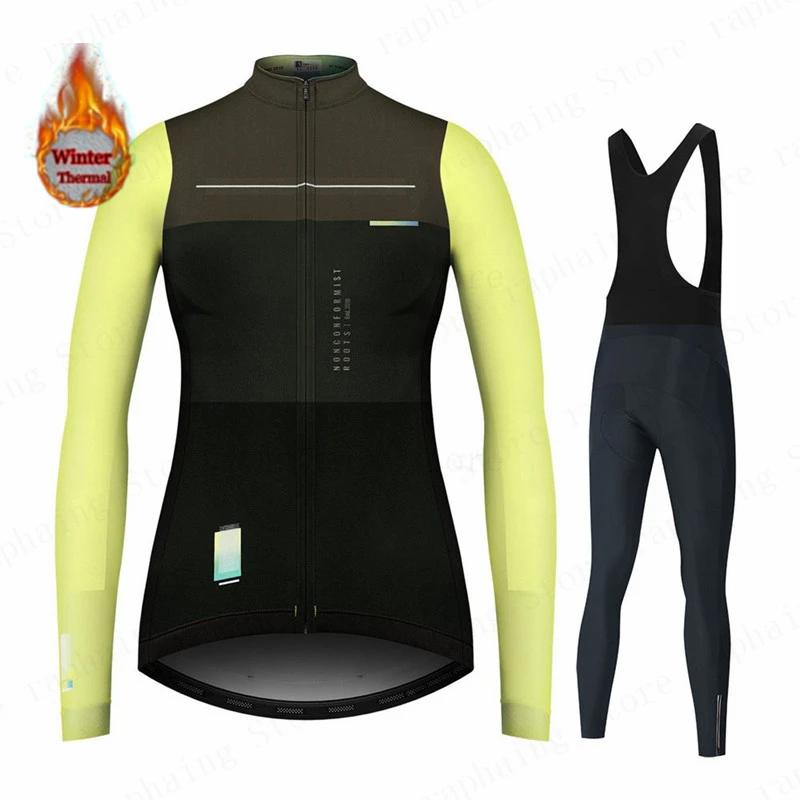 2026 Cycling Clothing Winter Women Long Sleeve Jersey Set Lady Thermal Fleece Road Bike Jacket Female Sportswear Warm Spain Suit