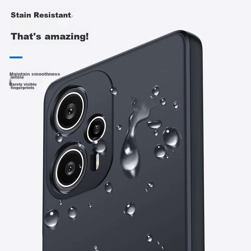 BIAZE Phone Case for Redmi Note12Turbo, Redmi Note12Turbo Full Protection Shockproof Ultra-Thin Heat Dissipation Frosted Liquid Soft Case JK298 Black