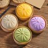 Colorful Dumpling Squishes Stress Balls Fidget Sensory Toys Simulation Food Squishies Bun With Steamer Squeeze Dough Ball Gifts