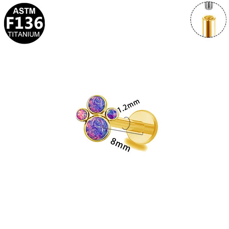Titanium G23 Internal Thread T-shaped Lip & Ear Cartilage Stud