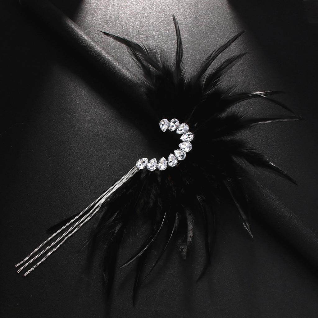 Feather Ear Clip Fashionable Ear Jewelry Comfortable Earrings Nonslip Ear Accessories for Festival and Travel Wear