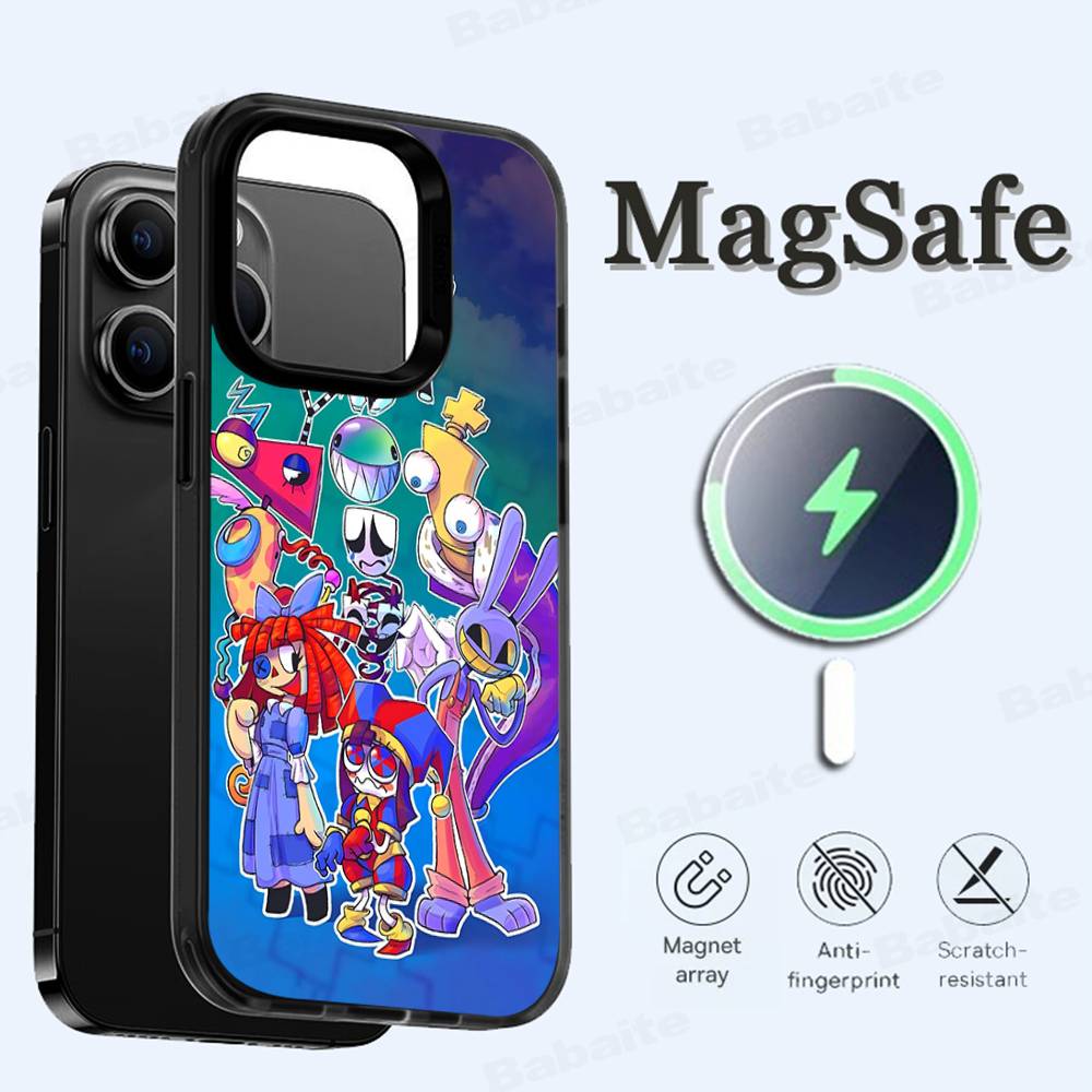 Erstaunliche Digitaler Zirkus Handyhülle Magnetische Hülle Für IPhone 16 14 13 12 11 15 Pro Max Plus Für Magsafe Kabelloses Lade Cover