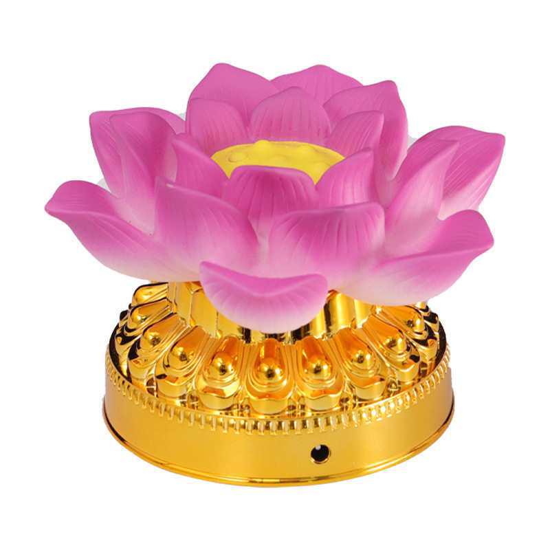 Seven-Color LED Lotus Lamp: Dual-Power Buddha Offering Light with Everlasting Seven Stars Illumination