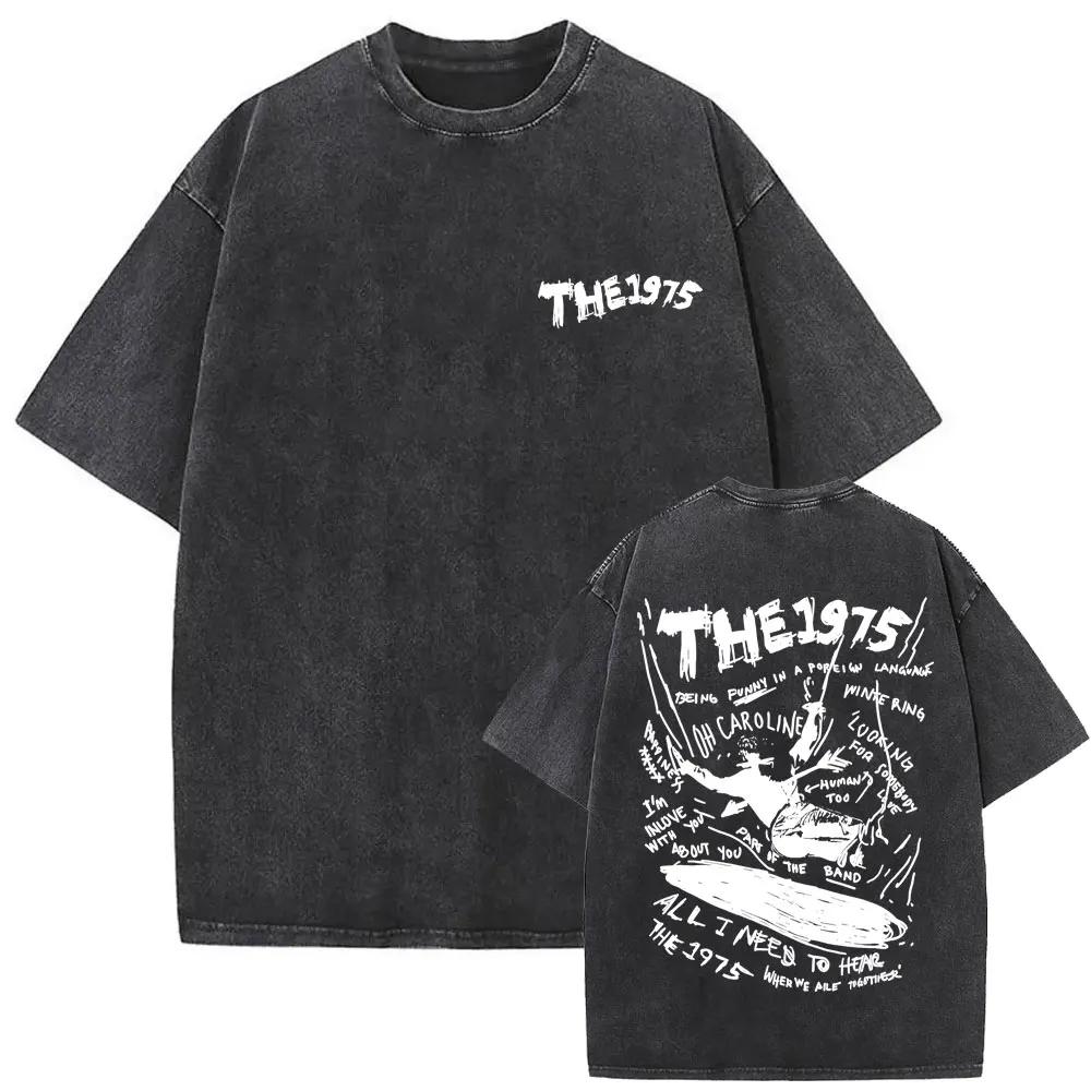 2026 Hot Sale Washed Vintage The 1975 about You Print T-shirt Being Funny in A Foreign Language Album Tshirt Men Women Hip Hop Casual T Shirt