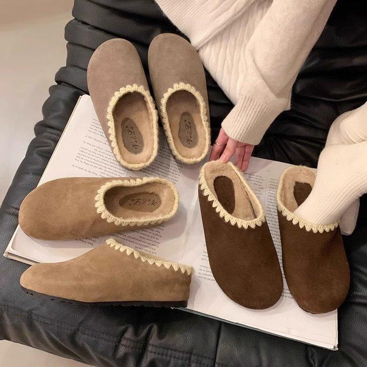 Retro bestickte Boken Schuhtasche Kopf Halbschuhe Damen Oberbekleidung 2025 Herbst neue dicksohlige Innenhöhe erhöhende Boken Einzelschuhe