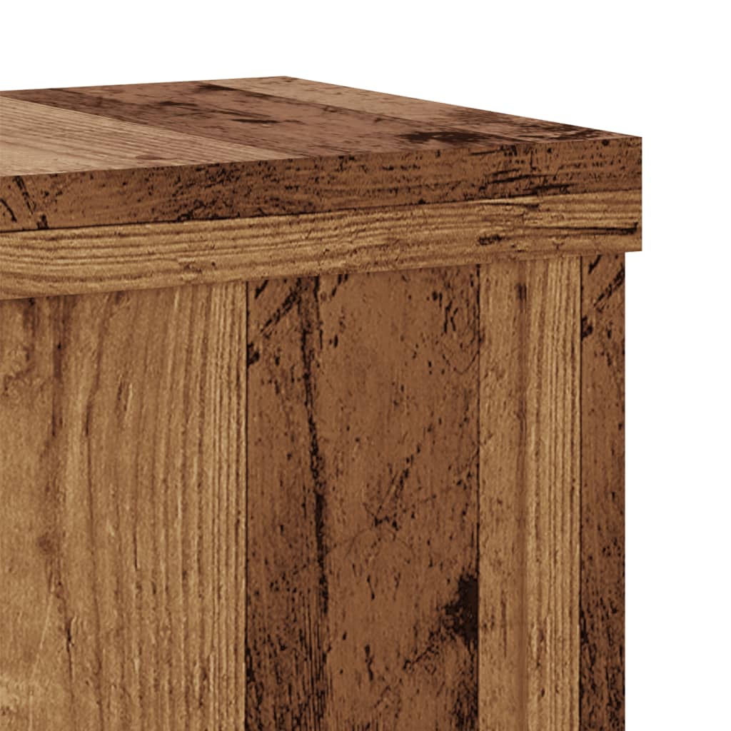 Vidaxl Plant Pot Stands, 2 Pcs, Old Wood, 10X10X18 Cm
