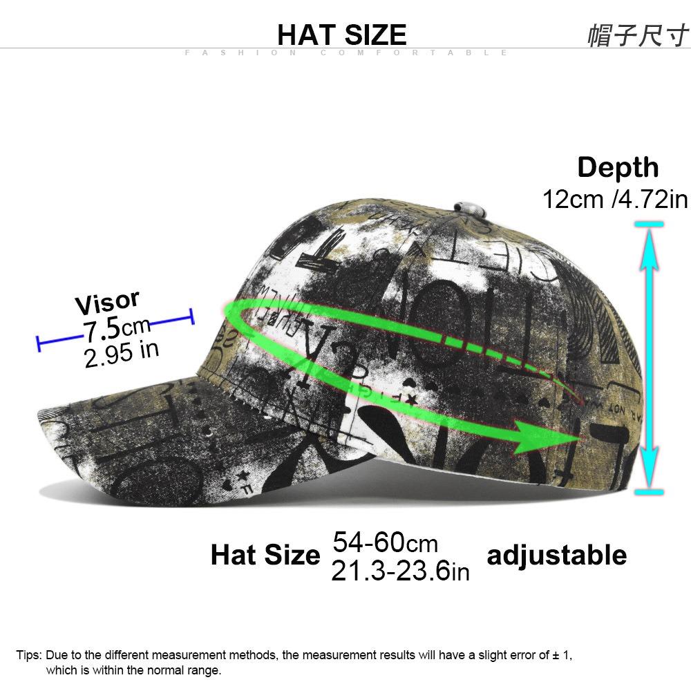 Casquette de baseball ajustable à visière avec imprimé graffiti, unisexe, style hip-hop, pour sports de plein air