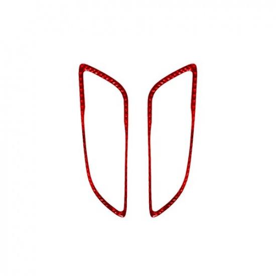 For Mercedes Benz CLA GLA Red Carbon Fiber Interior Rear Door Handle Cover Trim