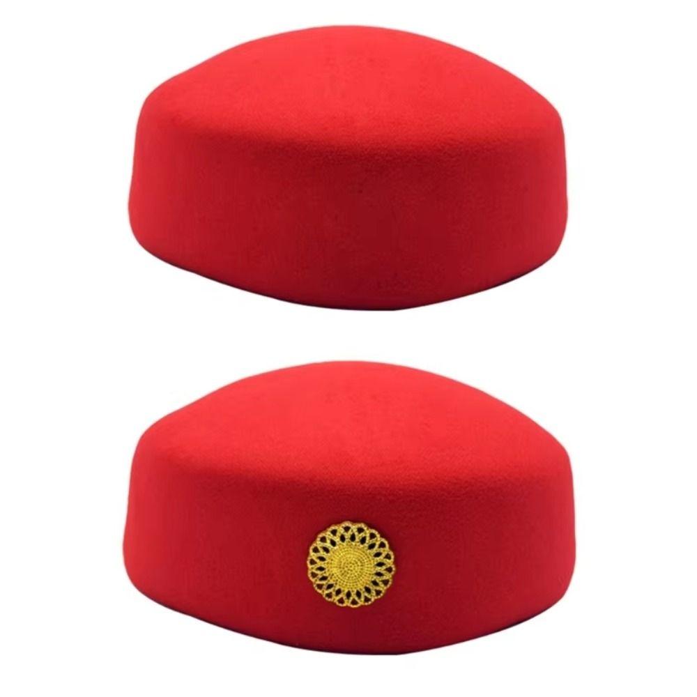 Pillbox Hat Air Hostesses Caps Formal Beret Marching Band Hat Airline Stewardess Hat Performance