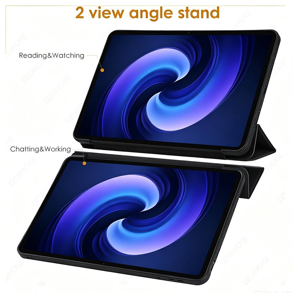 Case for Pad 6 Pro 11 / Pad 6 11'' , Ultra-Thin Folding Folio PU Leather Stand Cover Soft Silicone Back Shell