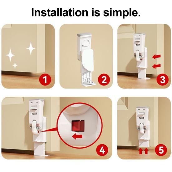 Baby Safety Door Stopper Self-adhesive Anti-slip Finger Pinch Guard Carpet Tile Concrete Wooden Floor Two-way Pet Door Limit Stop