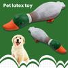 Juguete para perros con forma de pato de dibujos animados, juguete interactivo para masticar para perros, sonido duradero incorporado, juguete chirriante para mascotas, suministros para mascotas